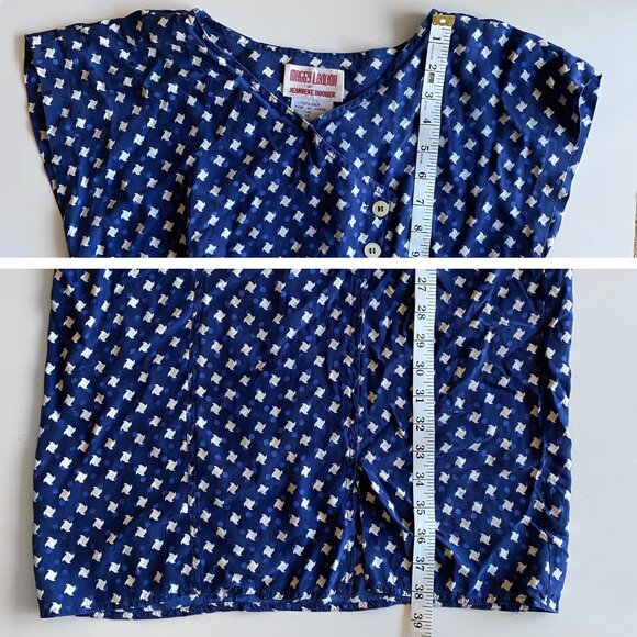 80s Maggy London by Jeannene Booher 100% Silk Peplum Designer Wiggle Dress Sz 10 - Picture 4 of 9